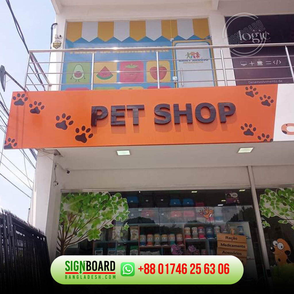Pet Shop Store Front Acrylic 3D Letter Signage BD