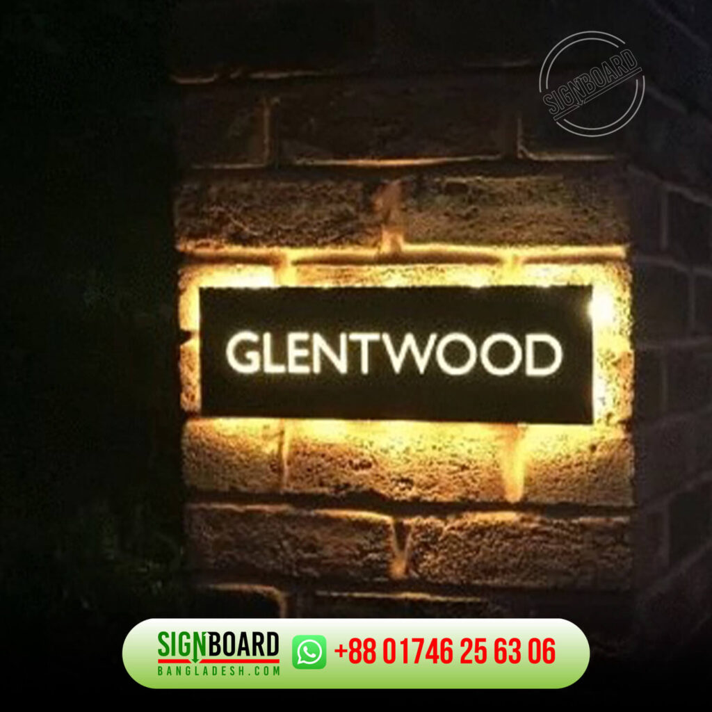 Backlight Office Front Nameplate GlentWood