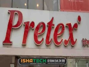 2D acrylic led sign board for pretex