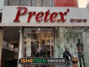 2D acrylic led sign board for pretex