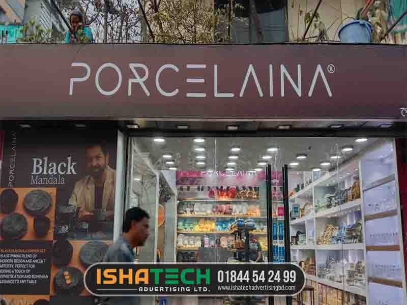 Showroom interior signboards